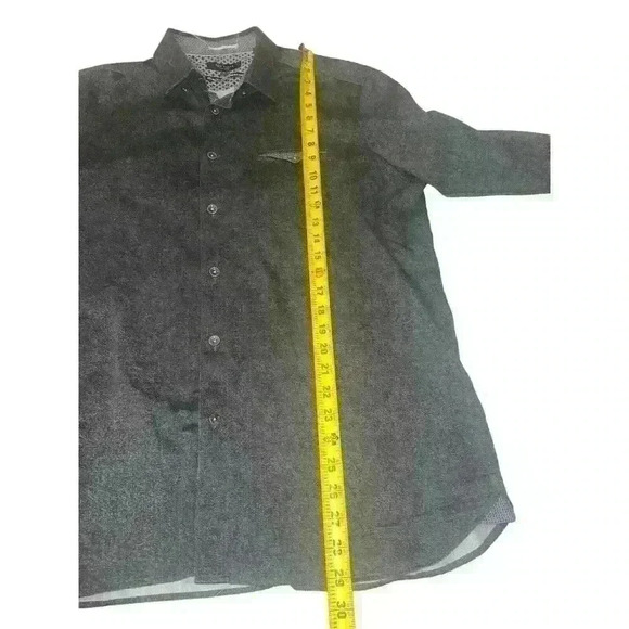Ted Baker Norbor Modern Slim Fit Microdot Print Sport Shirt Dark Gray Size XL 5 - Picture 7 of 10
